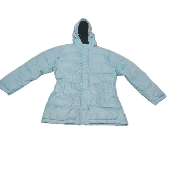 Vintage Gap Womens Down Fill Puffer Jacket Small Coat Quilted Hooded Waterfowl S - Picture 1 of 16